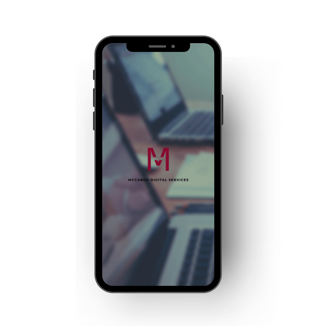 Smartphone displaying a logo with an 