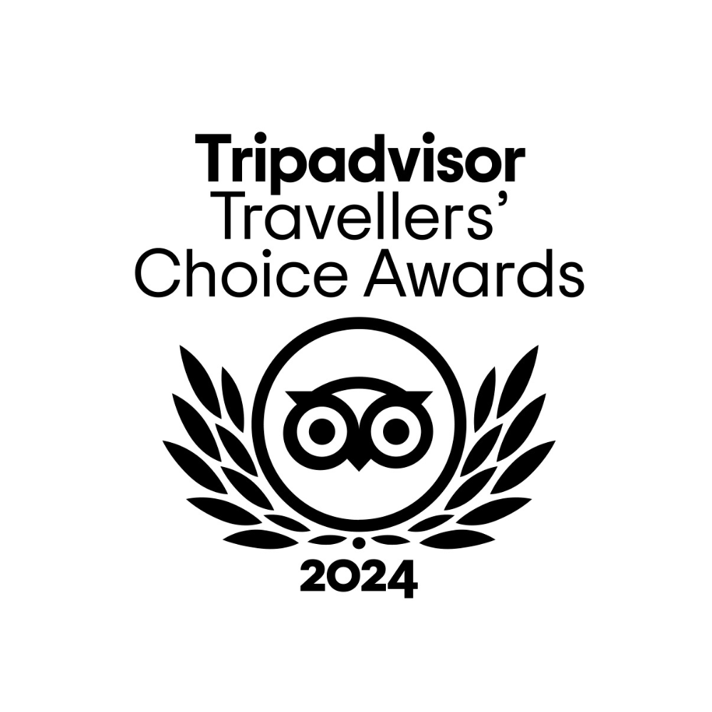 Tripadvisor Travellers’ Choice Awards 2024 logo in black and white with owl emblem
