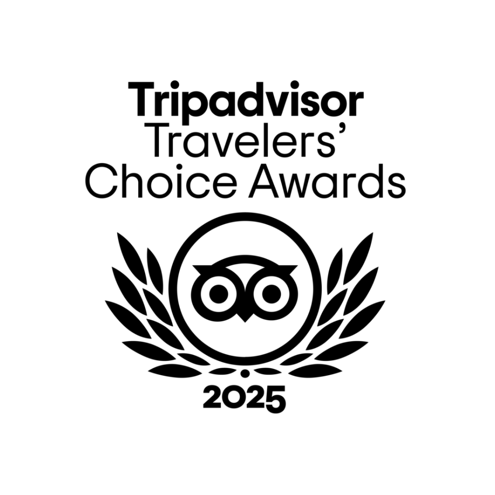 Tripadvisor Travelers’ Choice Awards 2025 logo with black owl and laurel wreath