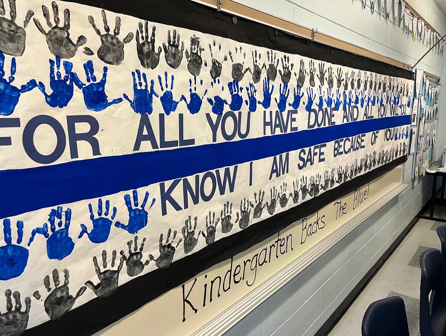 A bulletin board in a classroom that says `` for all you know i am safe because i am safe ''