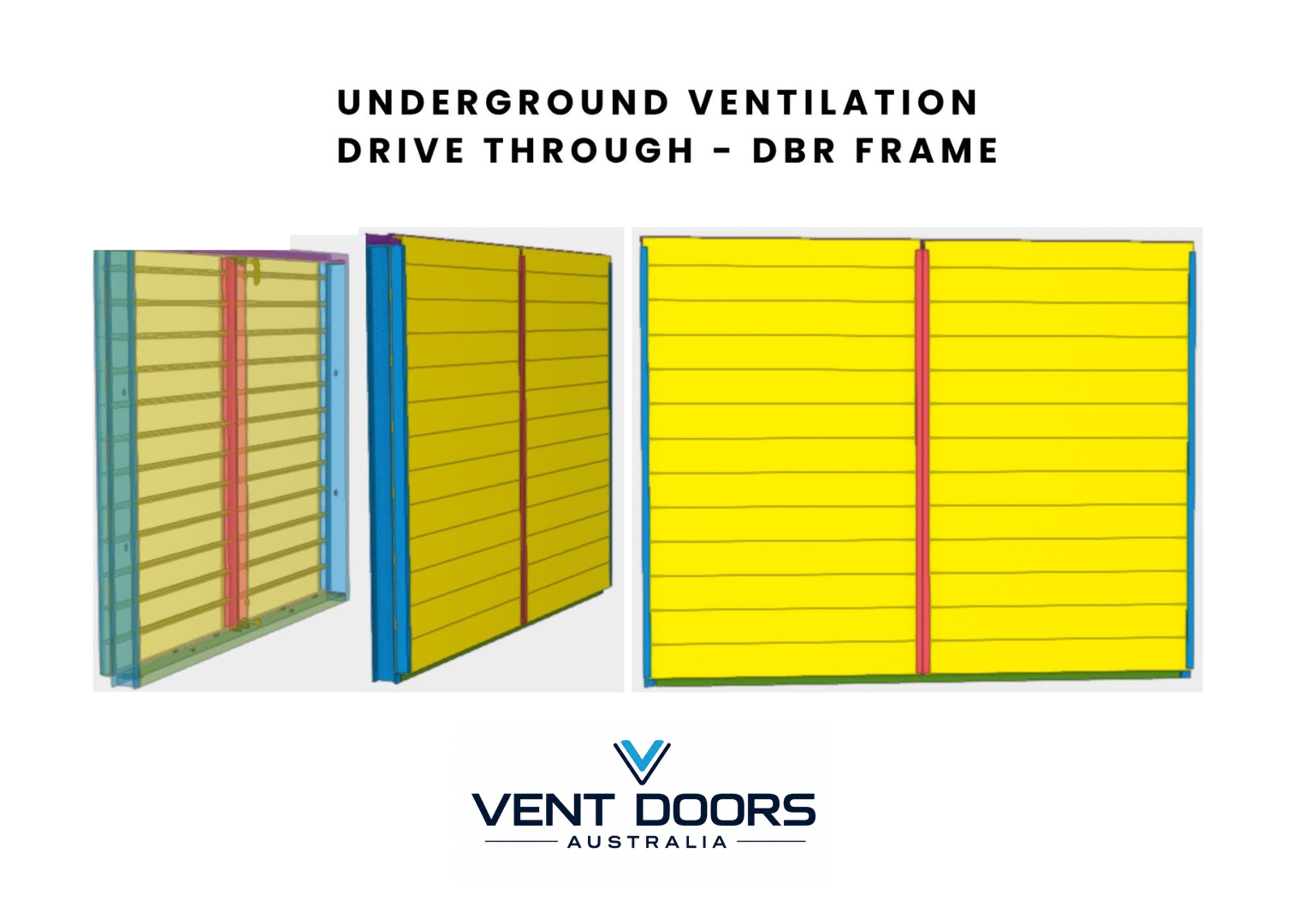 Technical Diagram of Underground Ventilation Drive-through DBR Frame — Vent Doors Australia in Bohle, QLD