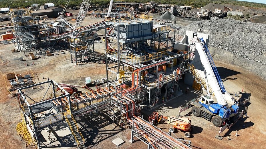 Aerial View of an Industrial Construction Site With Steel Frameworks — Vent Doors Australia in Bohle, QLD