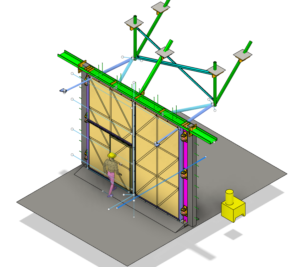 3d Engineering Diagram of a Wall-mounted Support Frame With — Vent Doors Australia in Bohle, QLD
