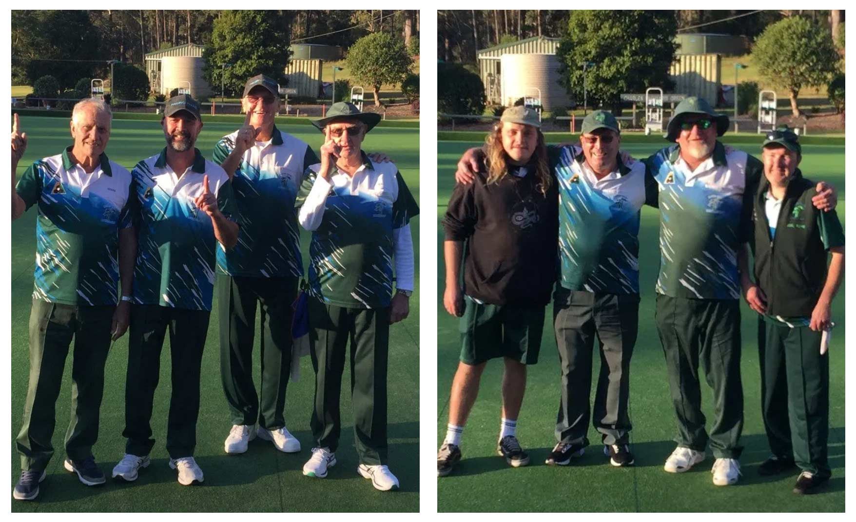 A Group Of Men Are Posing For A Picture On A Field — Pacific Palms Bowling Club In Smiths Lake, NSW