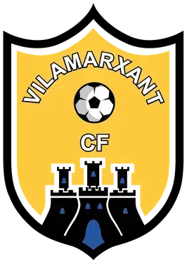 Villamarxant CF soccer club crest in yellow, black, and white with a ball and castle emblem