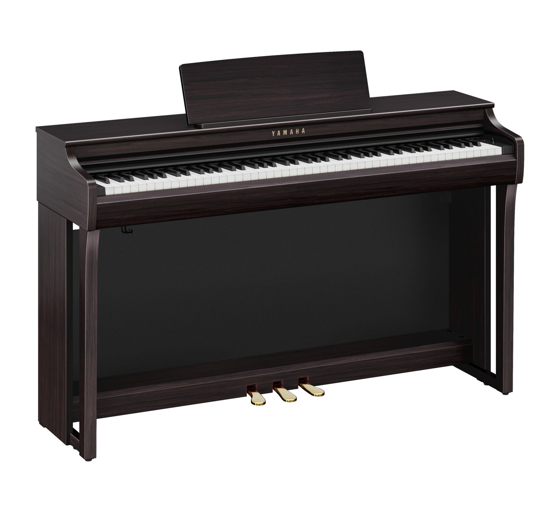 A yamaha digital piano is shown on a white background.