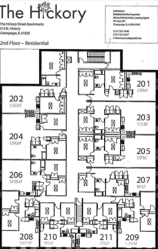 Hickory Second Floor Plan - Champaign, JL - RDI Properties Hickory Second Floor Plan - Champaign, JL - RDI Properties