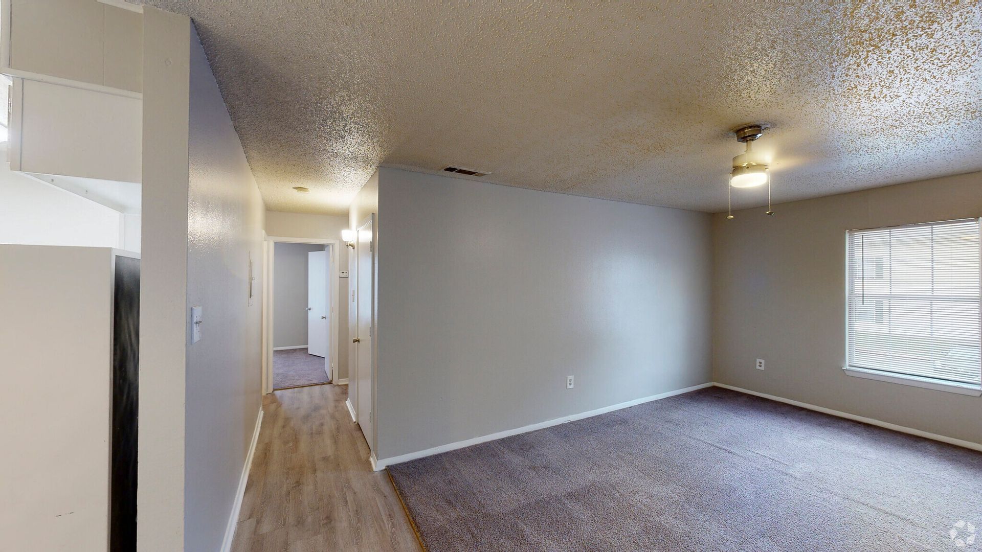 Photo of a living room and a hallway