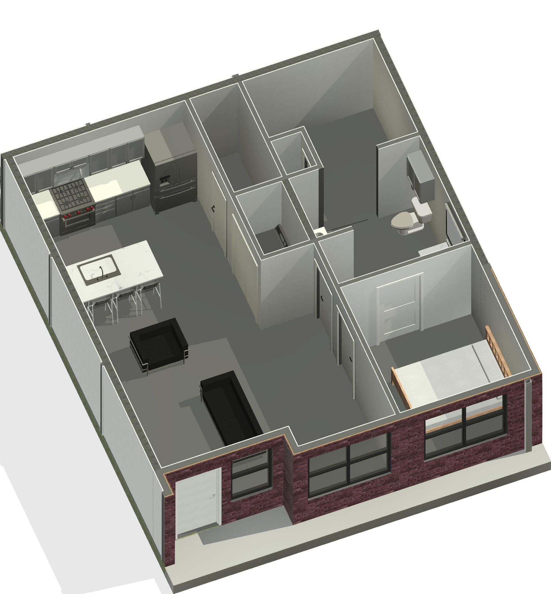 Unit A1 Floor Plan Rendering