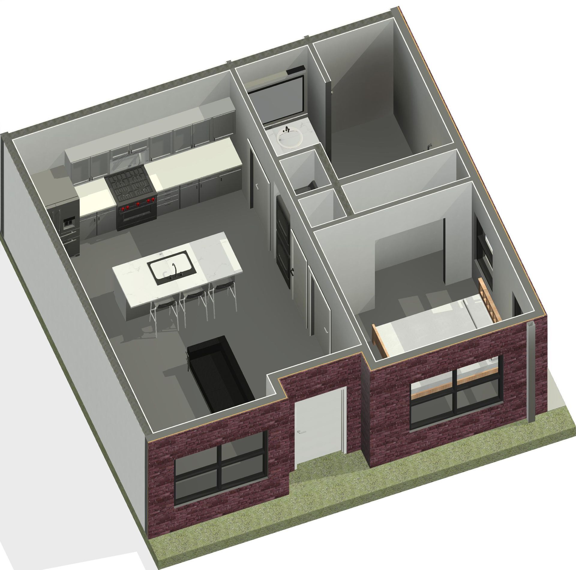 Unit C1 Floor Plan Rendering