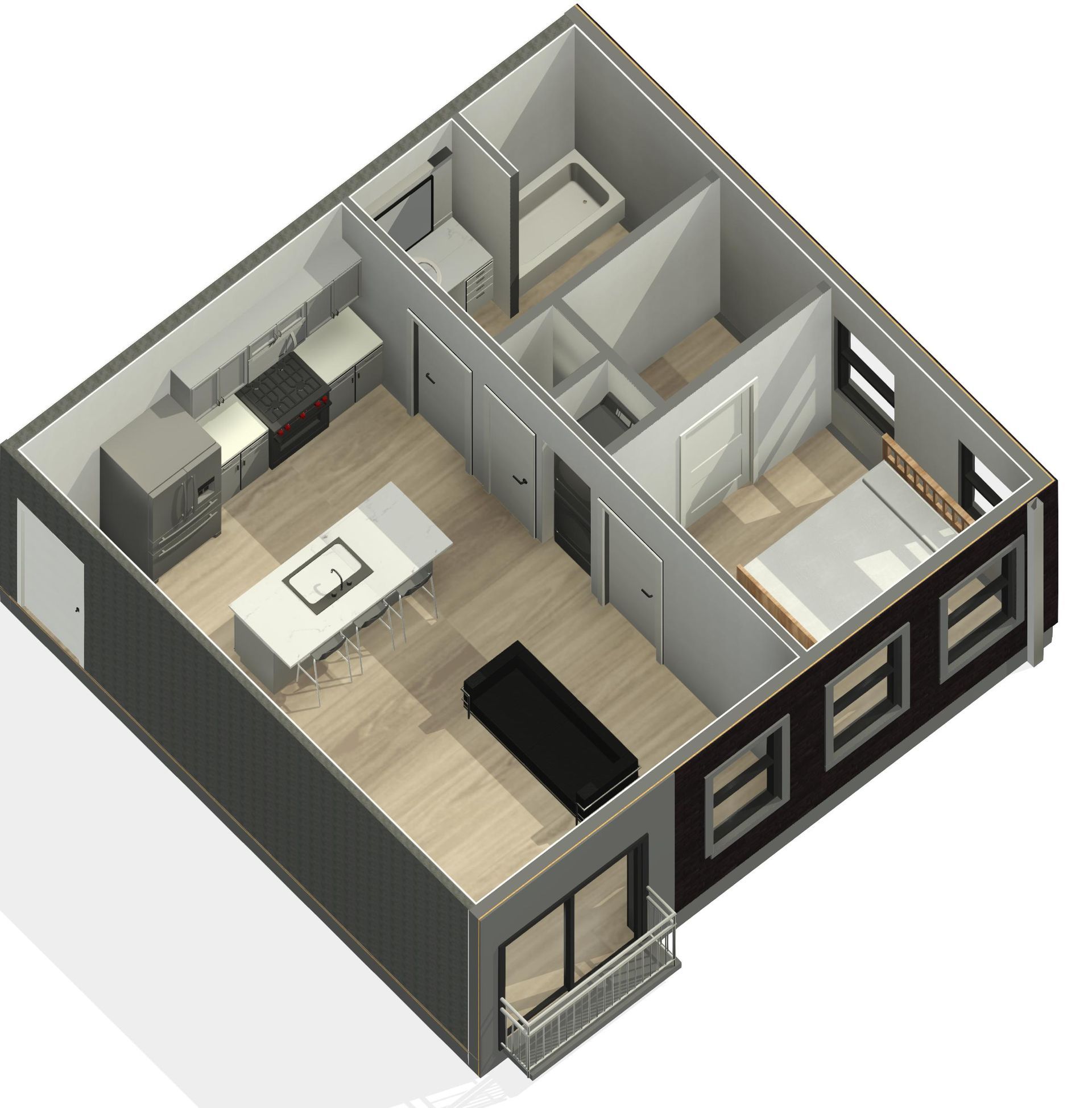 Unit C2 Floor Plan Rendering