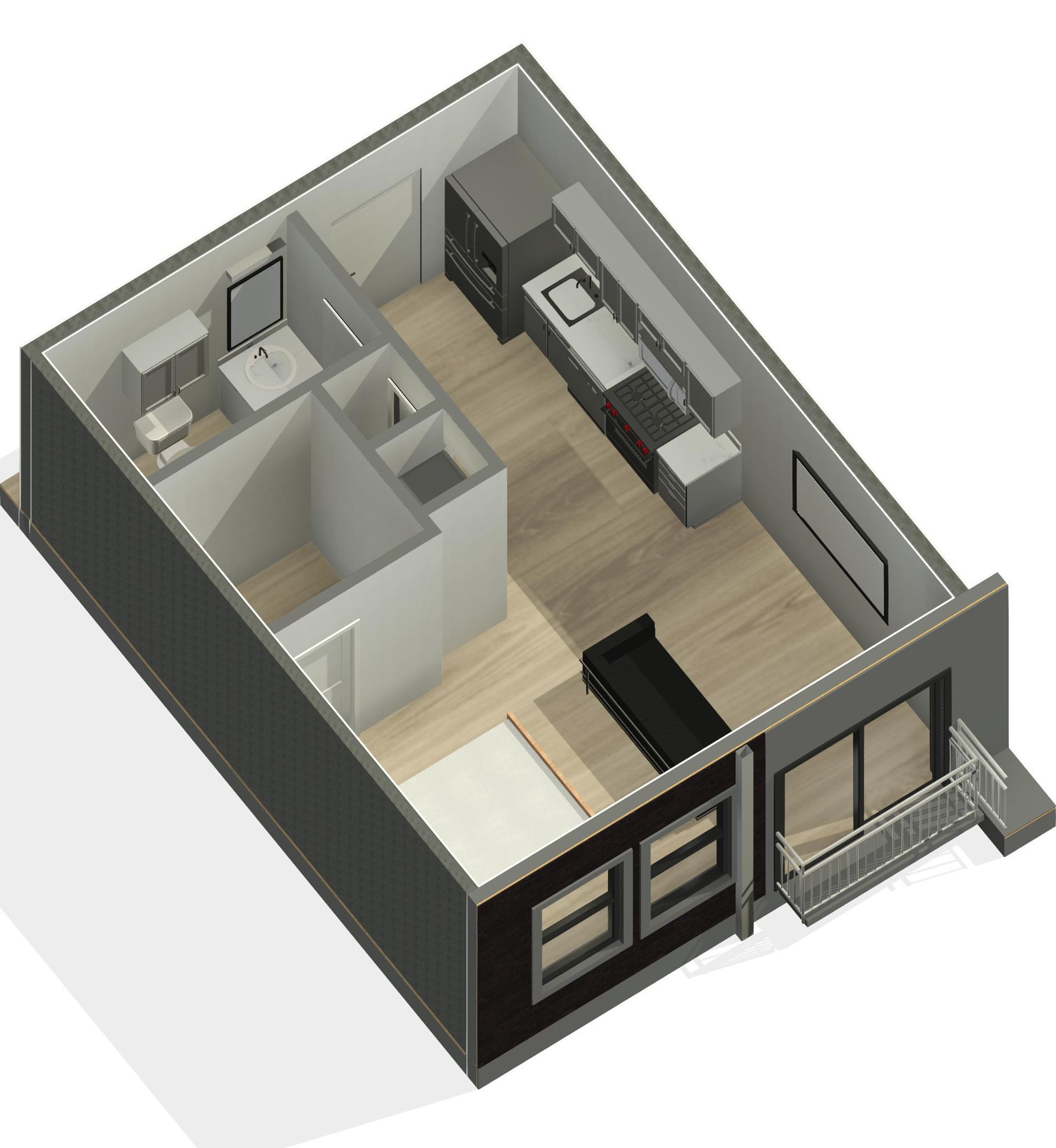 Unit D2 Floor Plan Rendering