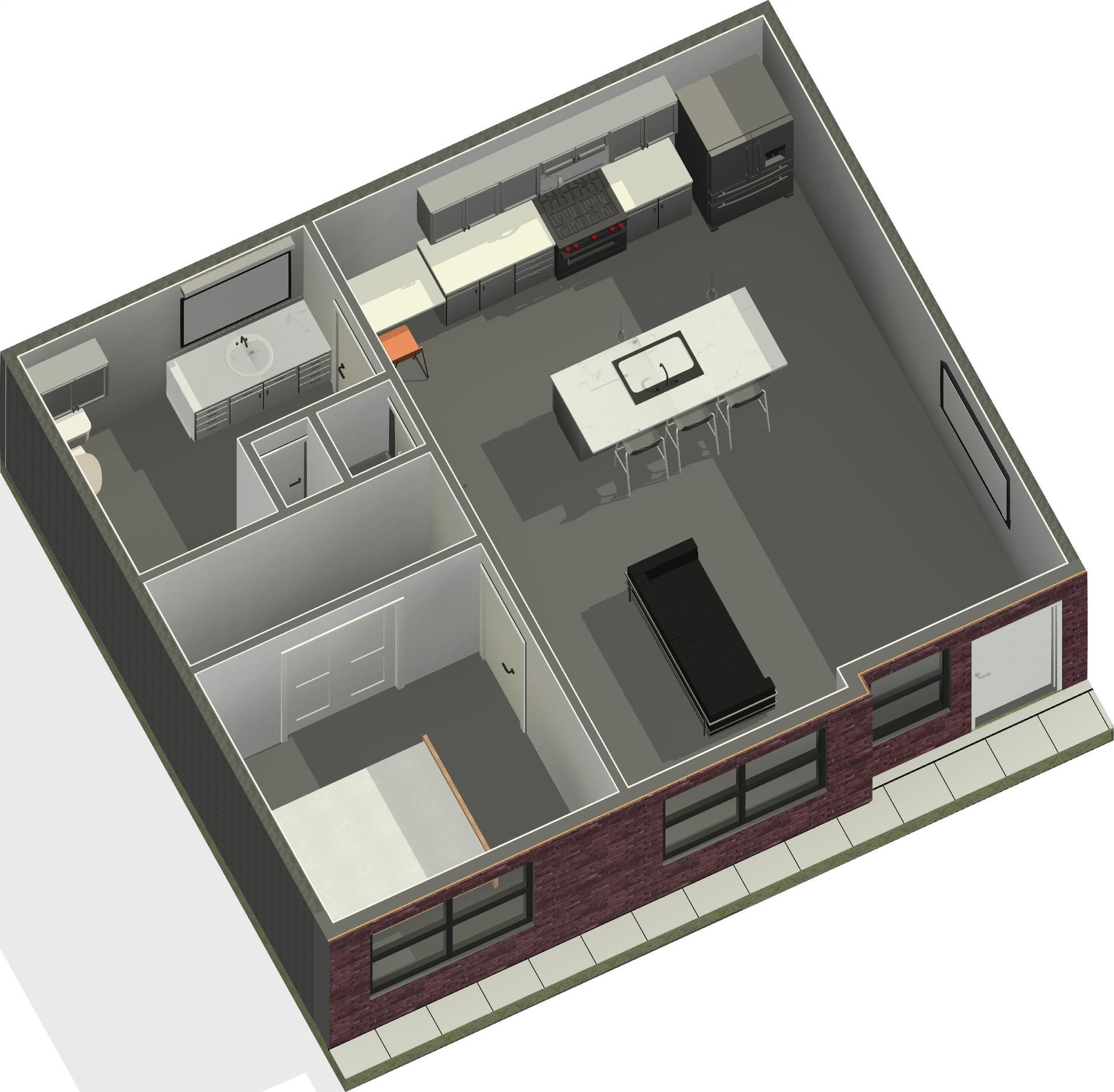 Unit E1 Floor Plan Rendering