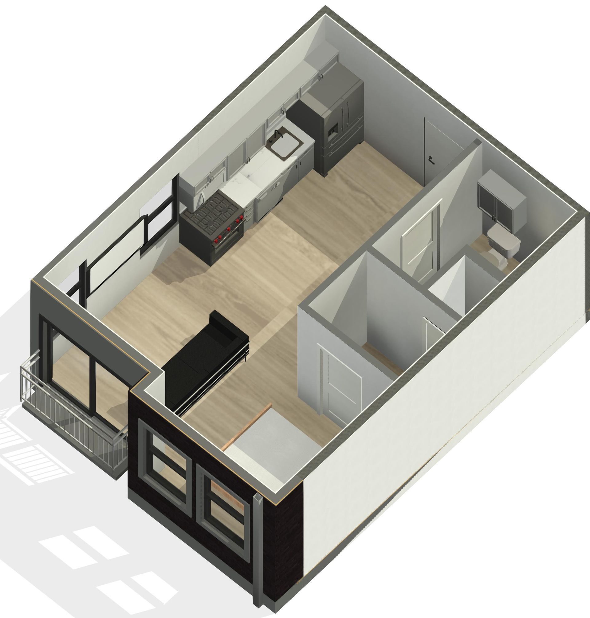 Unit E2 Floor Plan Rendering