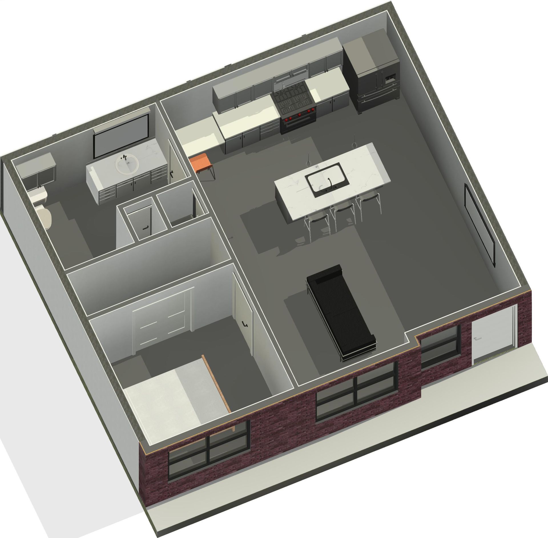 Unit F2 Floor Plan Rendering