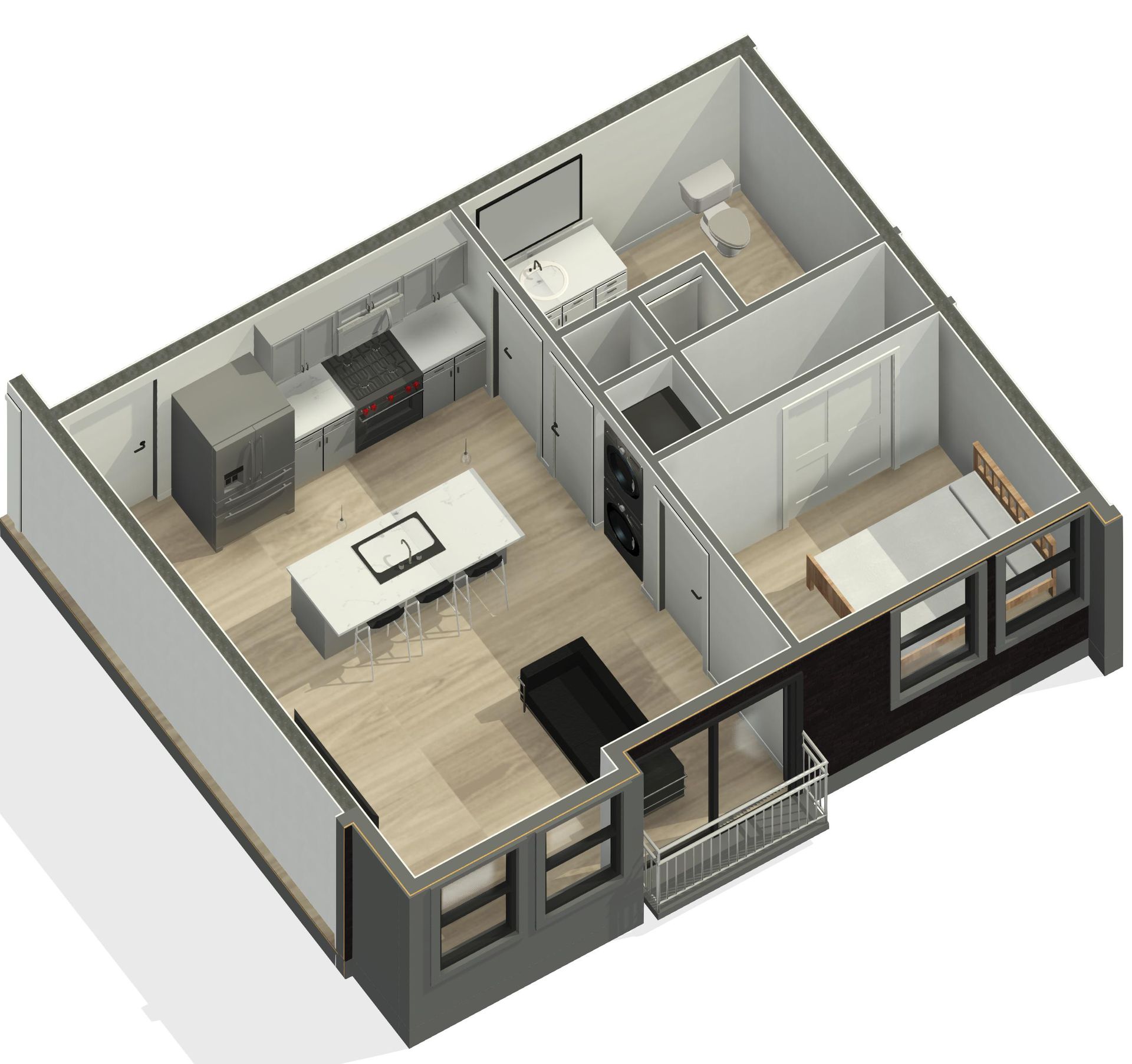 Unit G2 Floor Plan Rendering