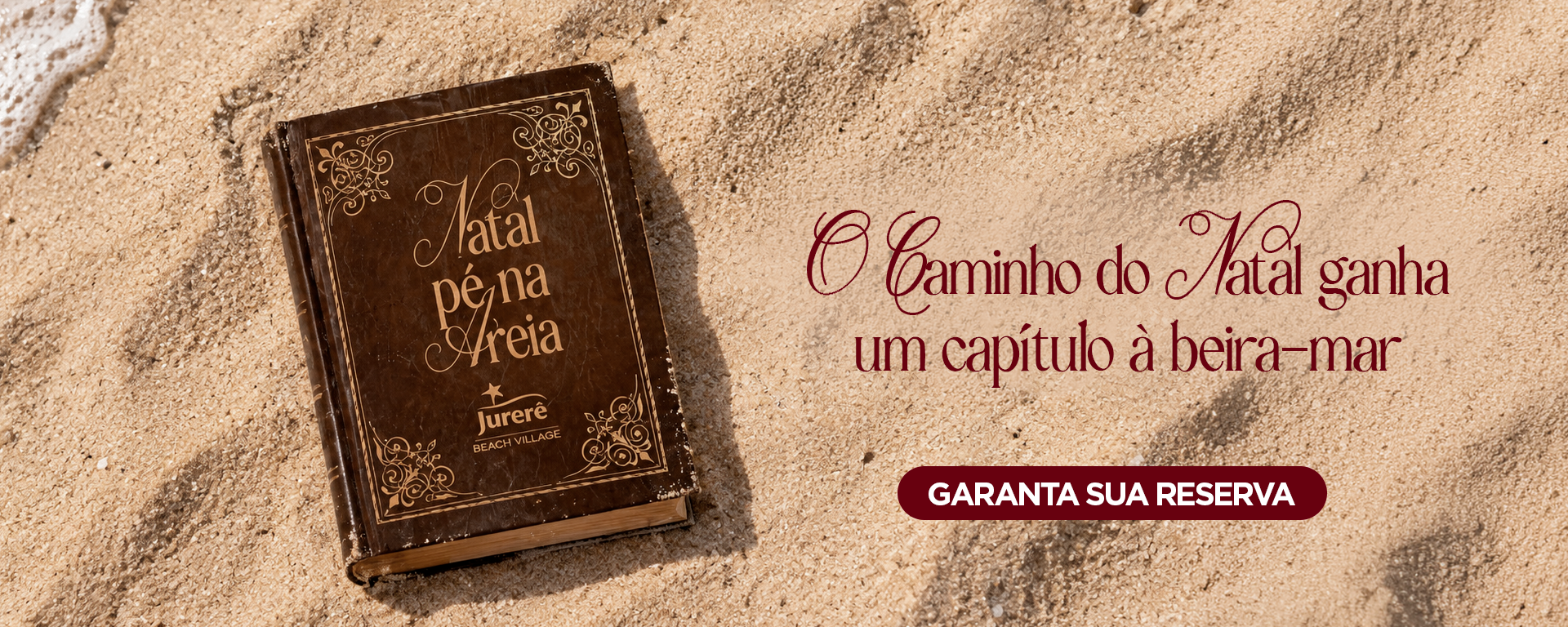 Capa de livro sobre a areia com o título “O Caminho da Água” e o subtítulo “Um capítulo à beira-mar”