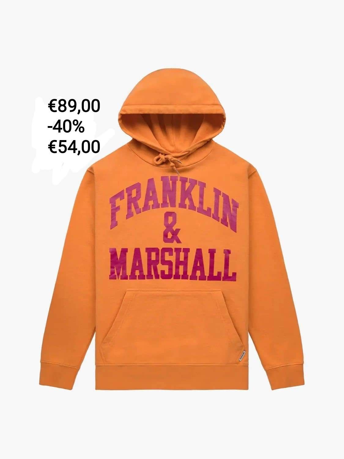 Franklin & Marshall - Felpa con cappuccio stampa logo arch letter