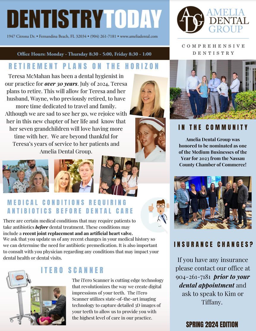 Dentistry Today magazine cover with dental team photos and article headlines on community and healthcare topics