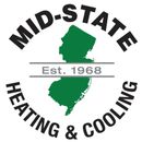 Mid-State Heating & Cooling logo with green New Jersey silhouette and &ldquo;Est. 1968&rdquo;