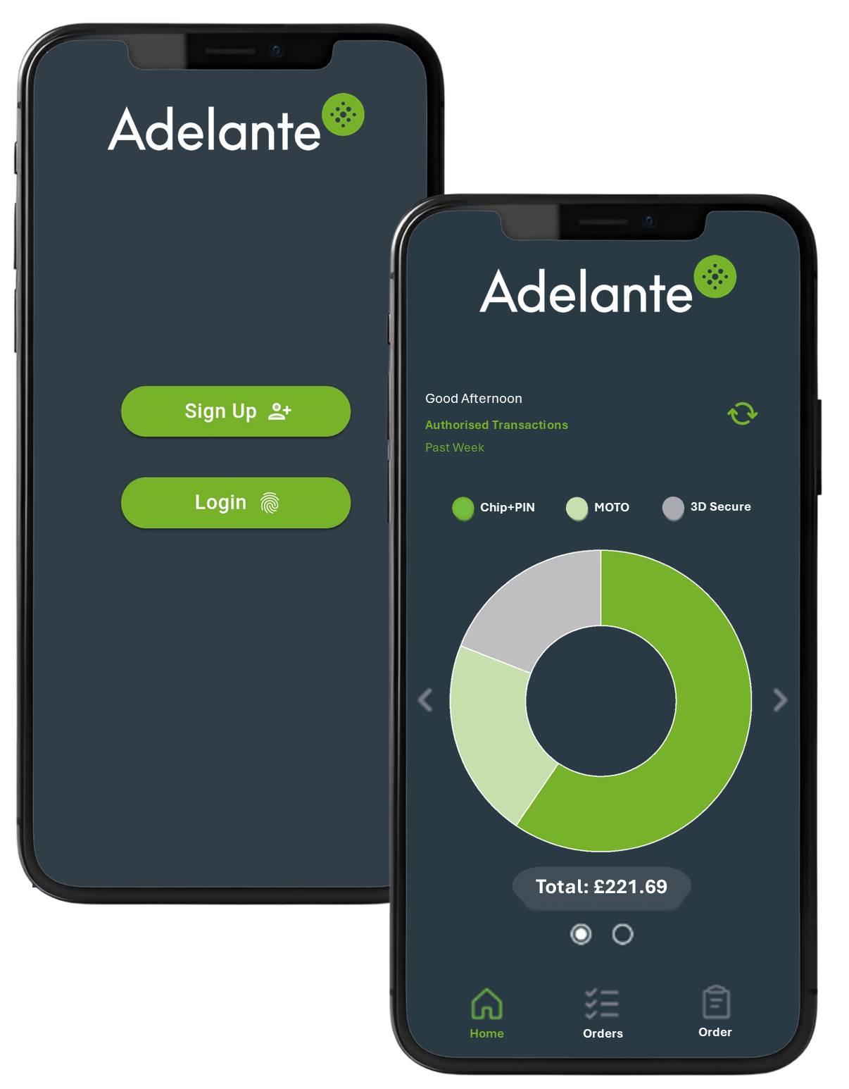 Adelante  App mock-ups