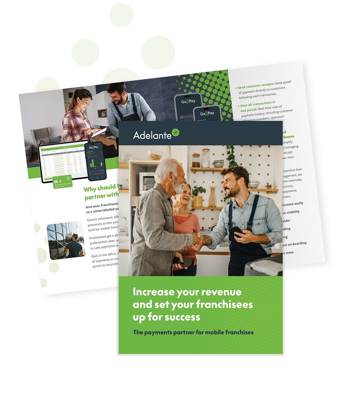 Adelante Franchise Leaflet mockup