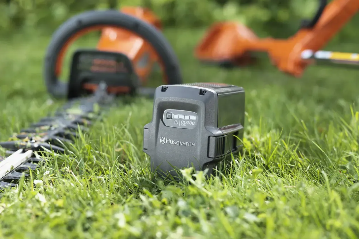 Husqvarna Battery On Ground — CBS Chainsaw & Brushcutter Specialists - HUSQVARNA in Wauchope, NSW