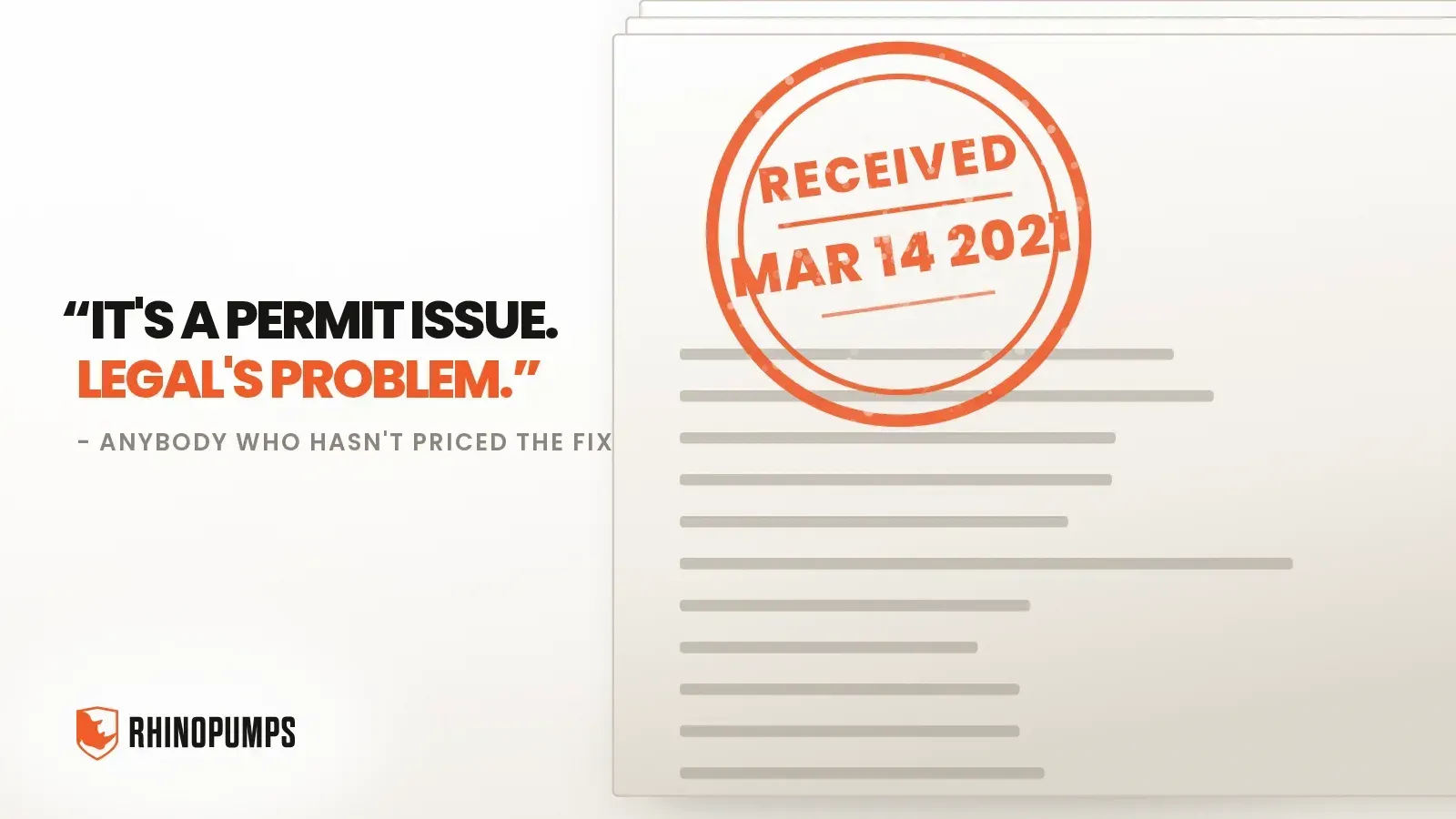 IT'S A PERMIT ISSUE. LEGAL'S PROBLEM. Said by anybody who has not priced the fix, over a renewal application stamped RECEIVED in 2021