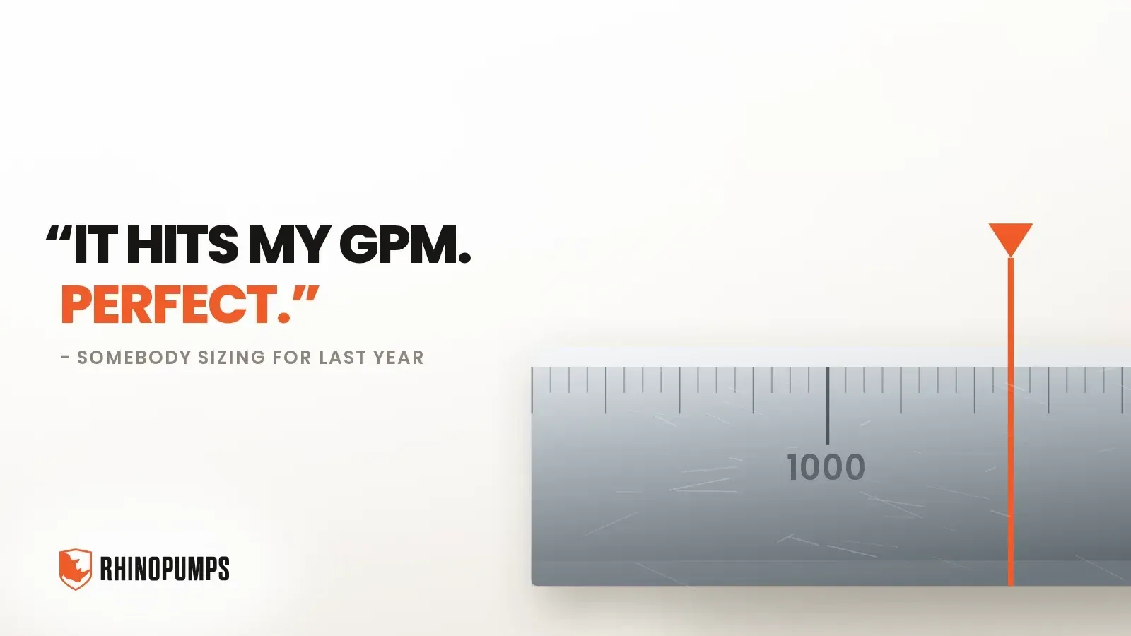IT HITS MY GPM. PERFECT. Said by somebody sizing for last year, over a machined rule with a delivery range inlaid in it