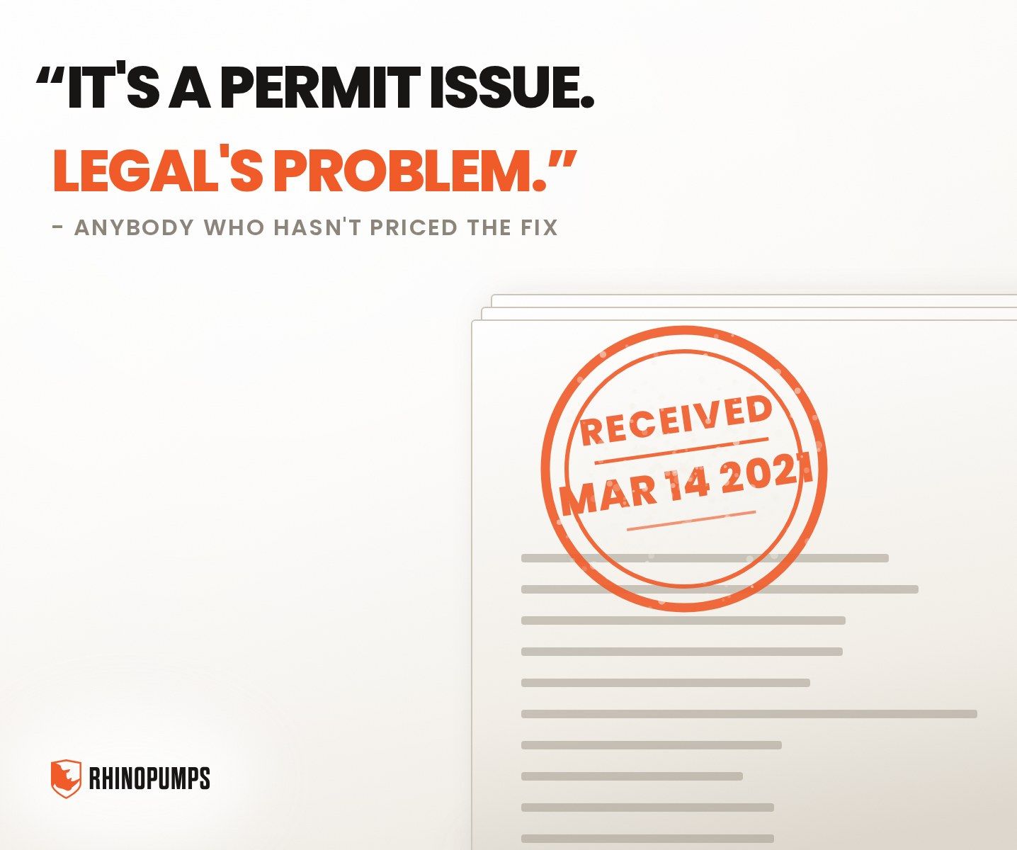 A permit renewal application stamped RECEIVED in March 2021 with nothing filed after it