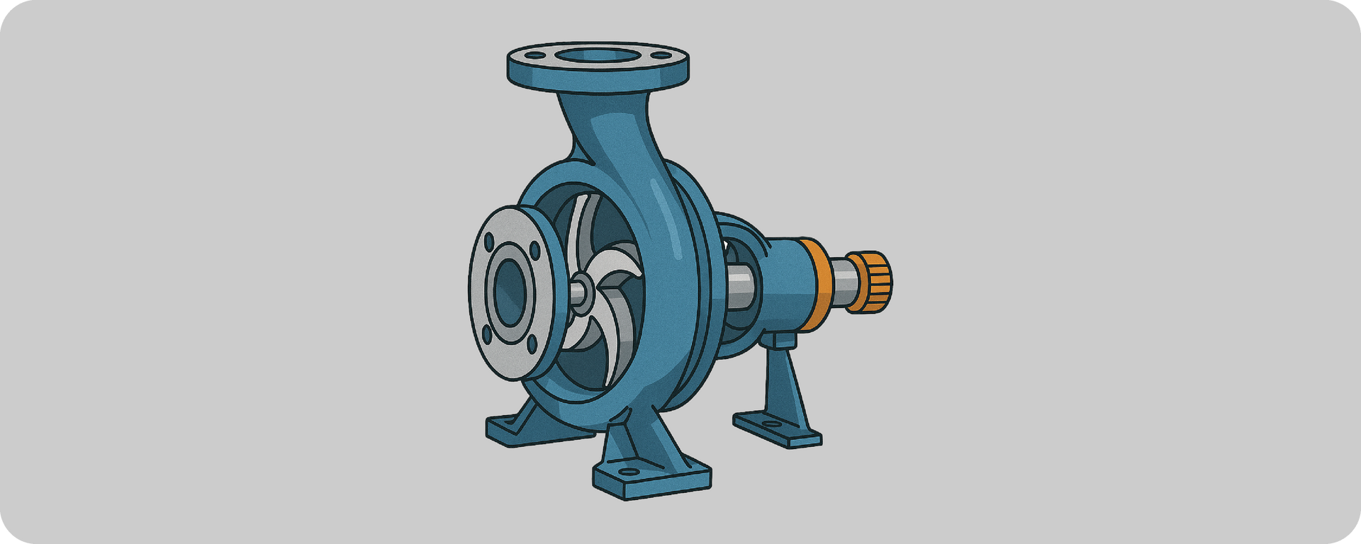 A blue pump with a fan attached to it on a white background.