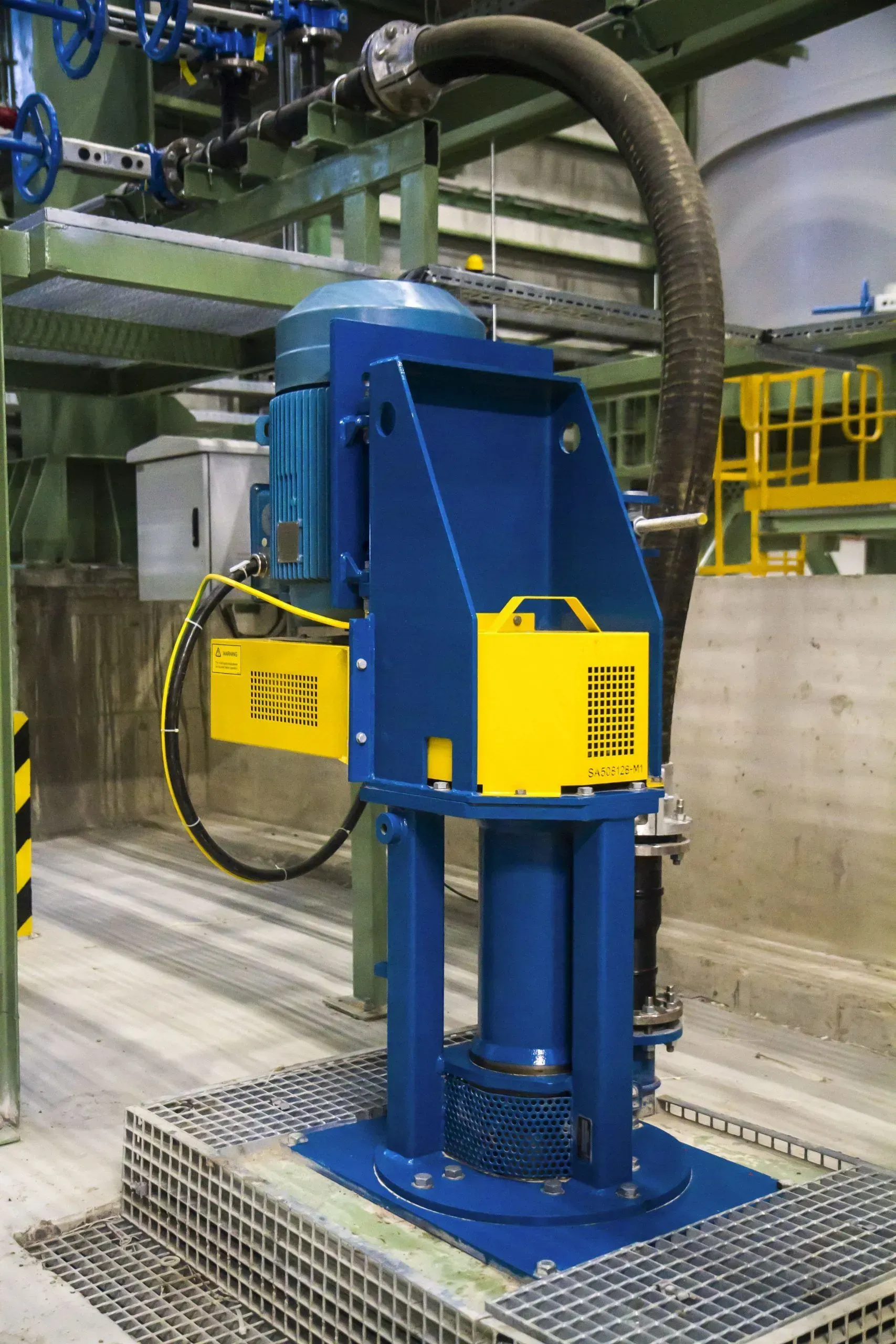 Vertical sump pump installed in a mineral processing plant
