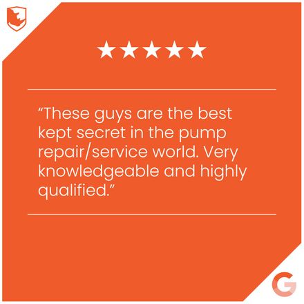 Orange graphic with a review, 