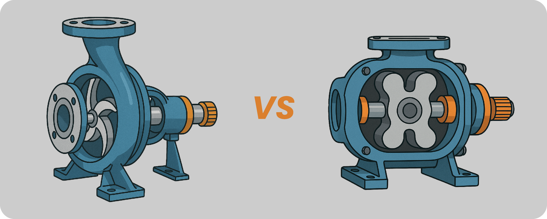 A cartoon drawing of two different types of pumps.
