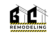 A black and white logo for a remodeling company.