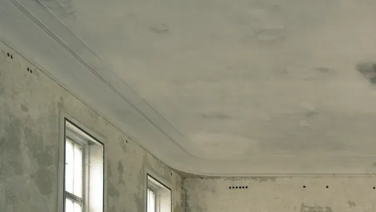 A room with a ceiling and a lot of windows.