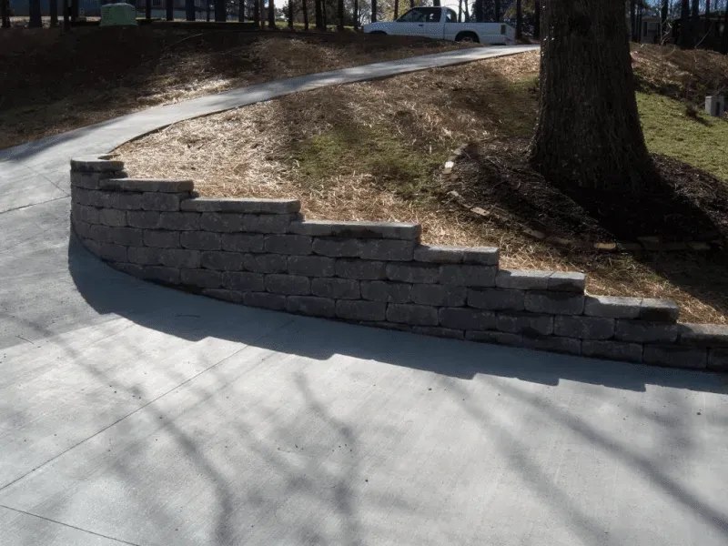 Brick Wall and Big Trees — Glade Hill, VA — Creative Curbs