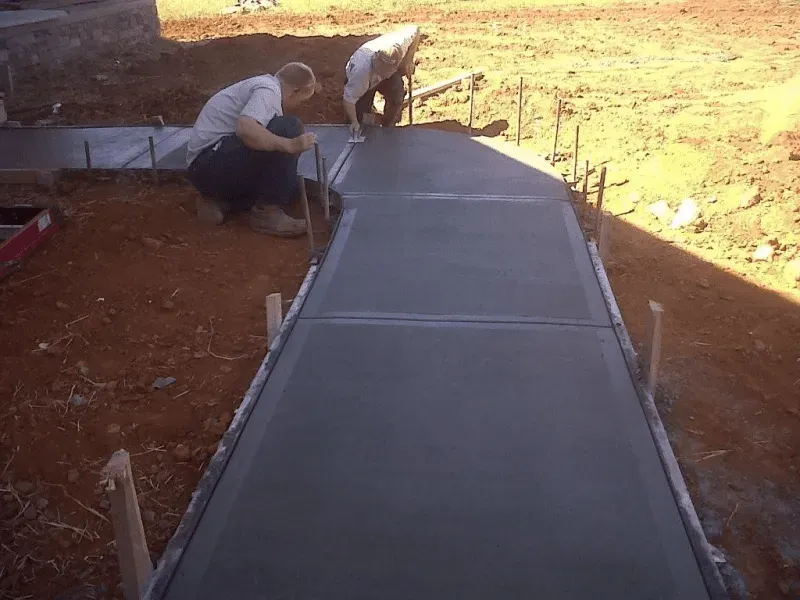 Man Working the Pathway — Glade Hill, VA — Creative Curbs