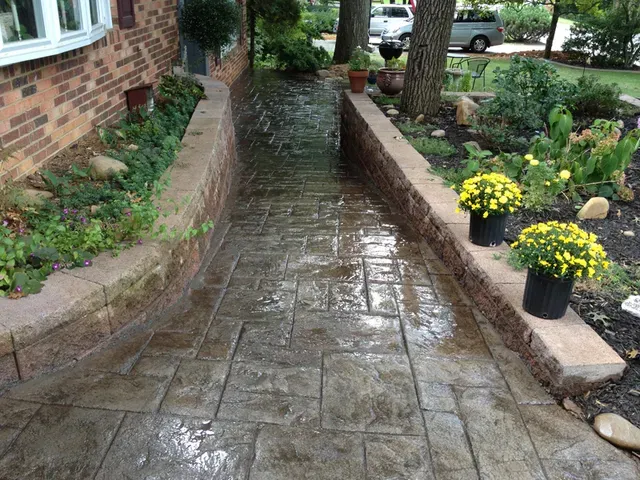 Wet Brick Pathway — Glade Hill, VA — Creative Curbs