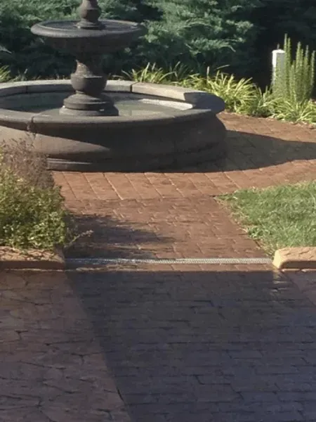 Fountain and Brick Pathway — Glade Hill, VA — Creative Curbs