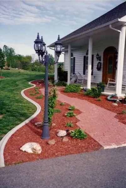 Light Pole and White House — Glade Hill, VA — Creative Curbs