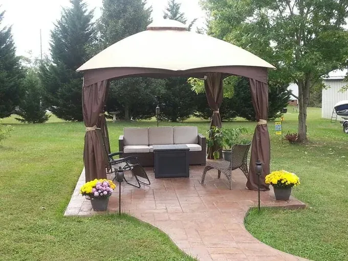 Tent with Sofa and Table — Glade Hill, VA — Creative Curbs