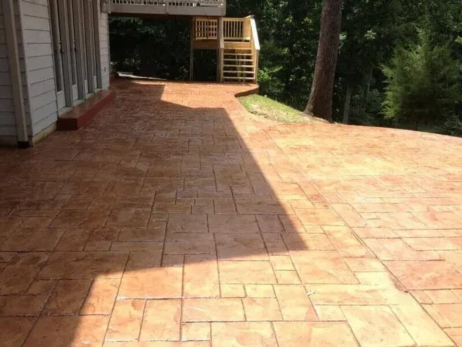 Brown Concrete Pathway — Glade Hill, VA — Creative Curbs