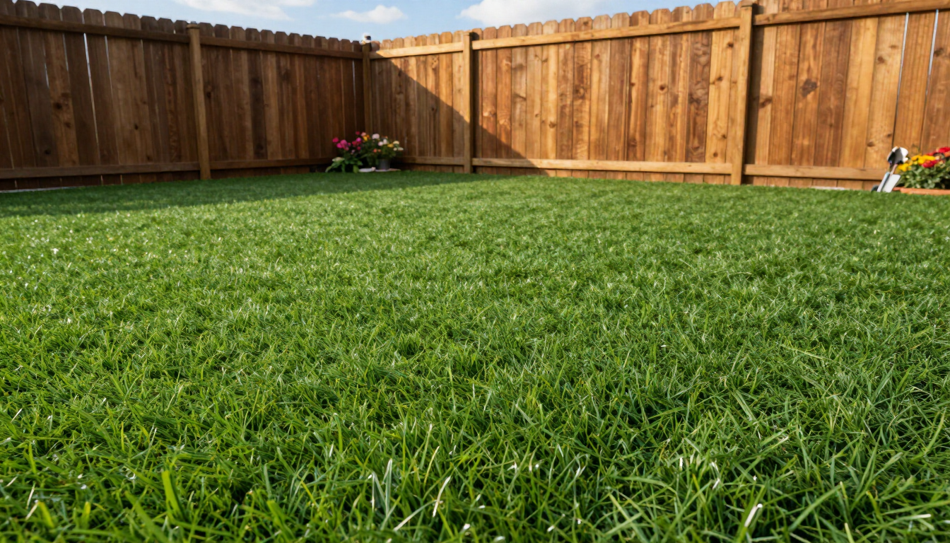 Newly installed Artificial Grass in Kent, WA creating a clean, green backyard with durable synthetic turf.