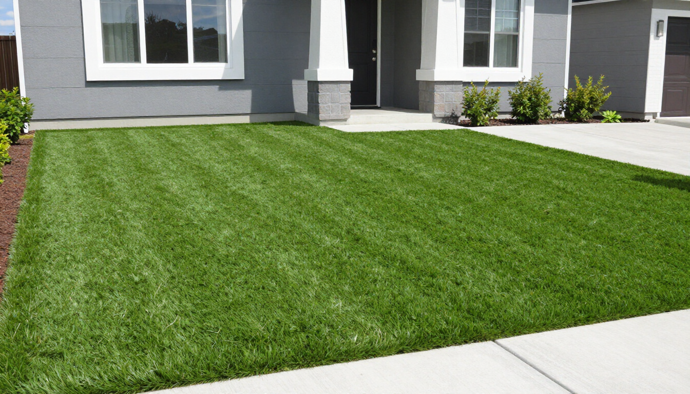 Front yard transformed with Artificial Grass in Kent, WA featuring realistic turf and a low-maintenance landscape.