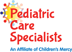 Pediatric Care Specialists logo with colorful figures and &ldquo;An Affiliate of Children&rsquo;s Mercy&rdquo; text