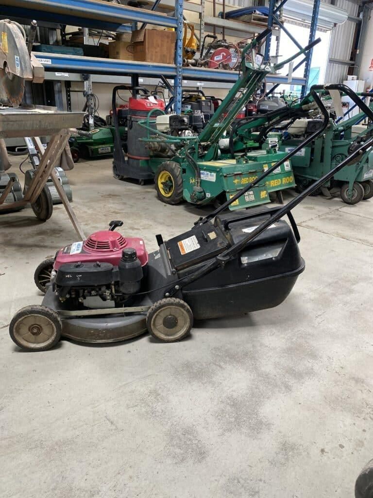 A Lawn Mower is Sitting on the Floor in a Warehouse — Hamblin Hire in Albury, NSW