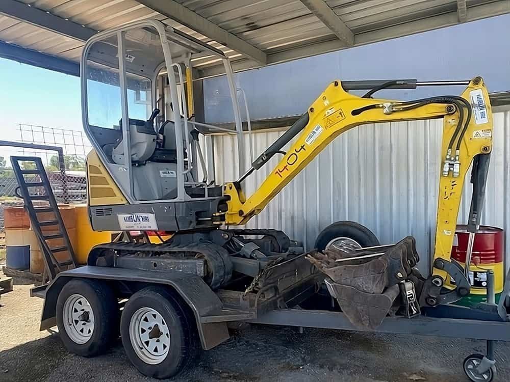 Yellow Excavator for Hire in Albury