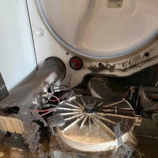 before dryer cleaning service