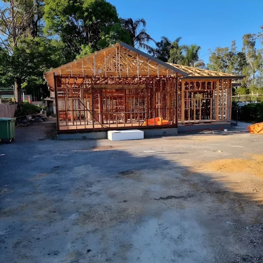 House Under Construction; Wooden Frame Structure — Dirt Werx in Nowra, NSW